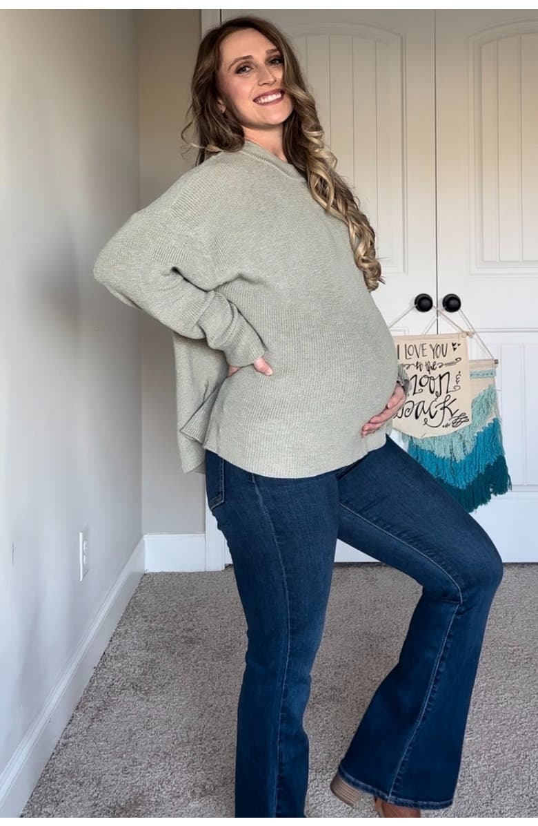 PinkBlush Flare Leg Maternity Jeans, Alternate, color, Navy Blue