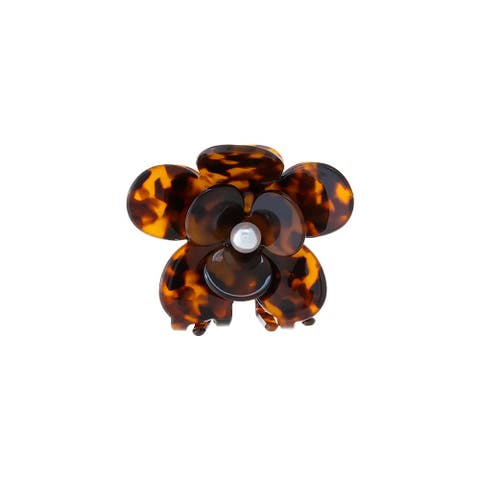 Flower Petaled Pearl Claw Clip