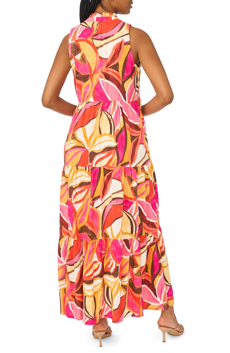 Halogen<sup>®</sup> Sleeveless Tiered Maxi Dress, Alternate, color, Pink Multi