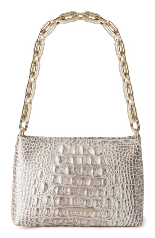 Brahmin Mod Lorelei Croc Embossed Leather Shoulder Bag In Metallic