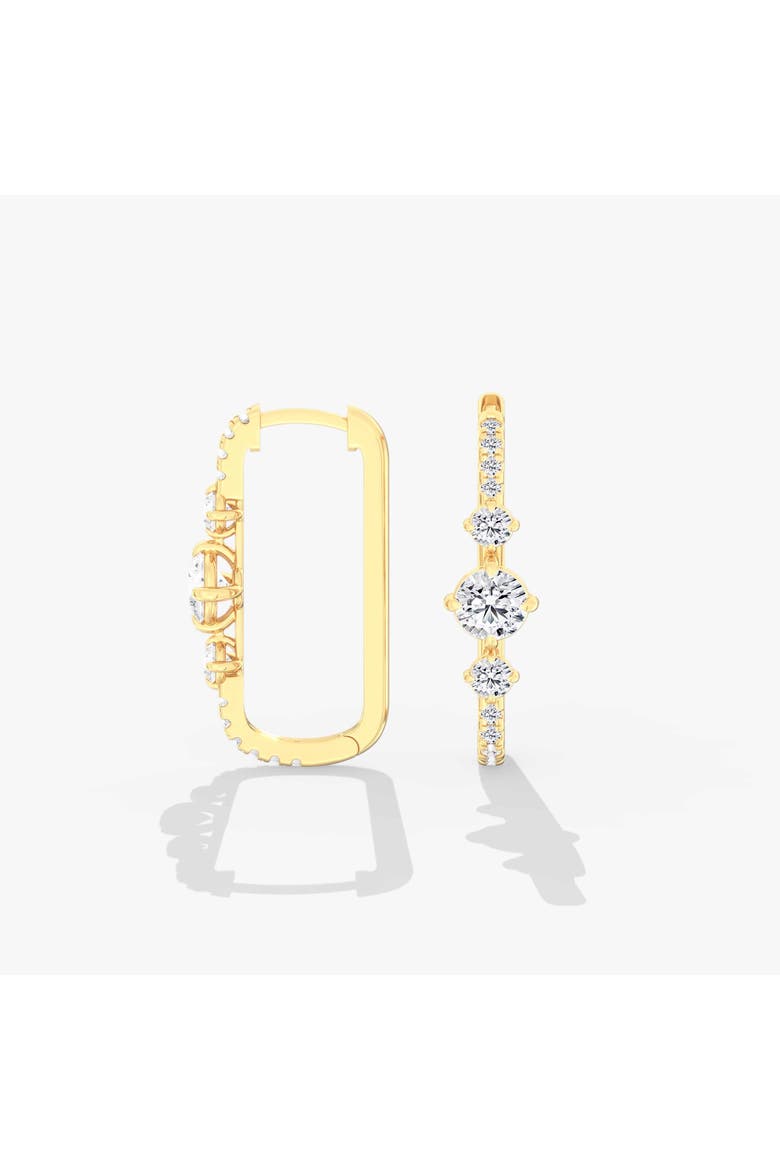 Starlight Lab Diamond Box Hoop in 14K Gold, Alternate, color, Yellow Gold