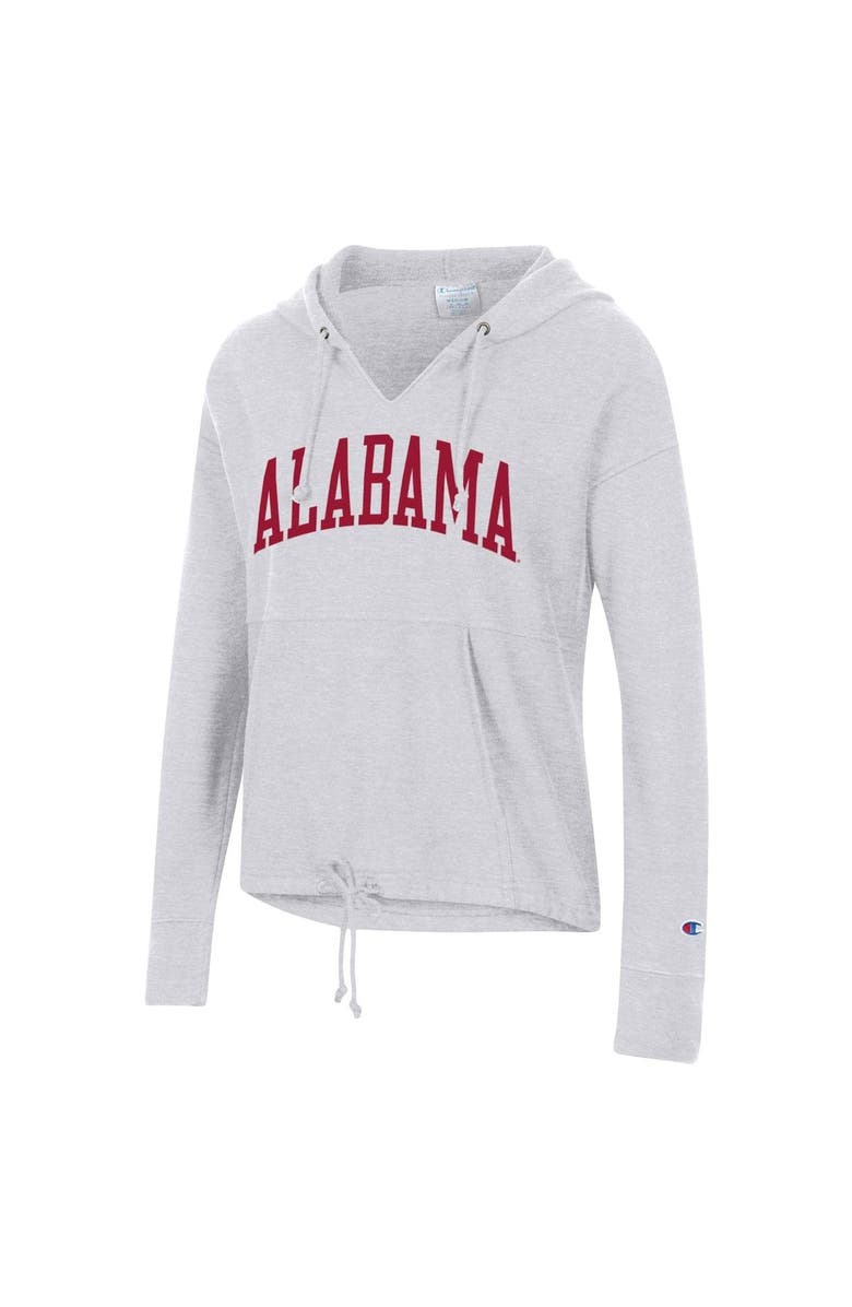 Champion Women's Champion Ash Alabama Crimson Tide Vintage Wash Reverse Weave Cinch Pullover Hoodie, Alternate, color, 