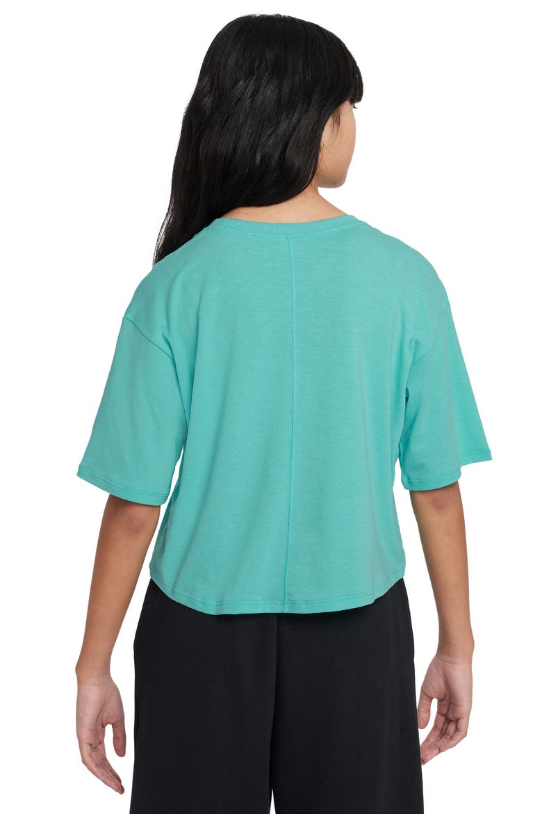 Kids' Sportswear Dri-FIT One T-Shirt, Alternate, color, GREEN FROST/ WHITE