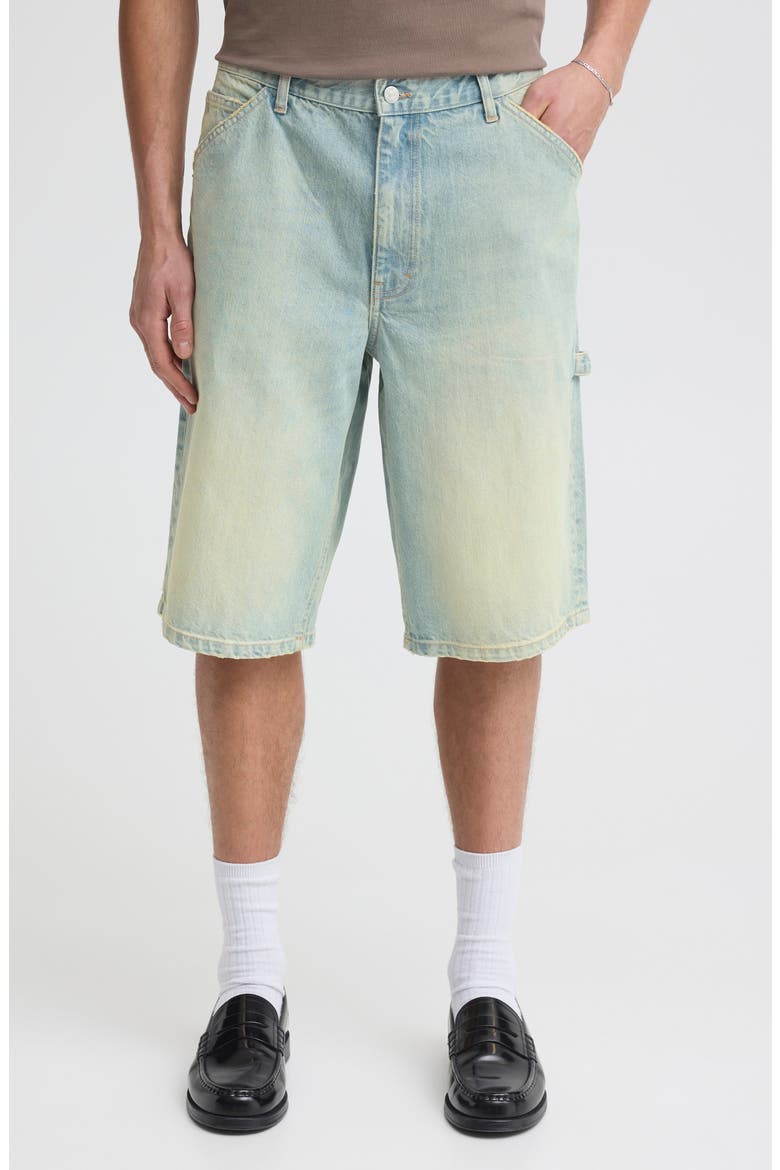 Tobias Denim Carpenter Shorts, Main, color, LIGHT BLUE BLEACHED DENIM