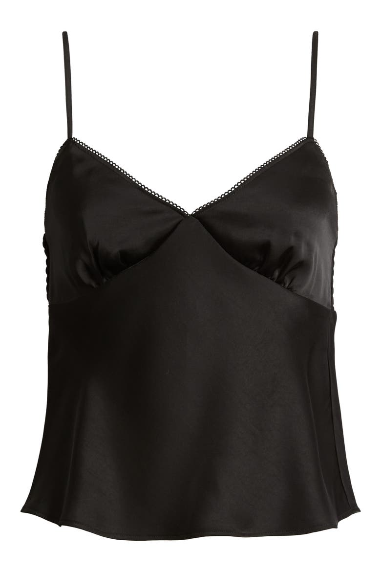 Satin Camisole, Alternate, color, BLACK