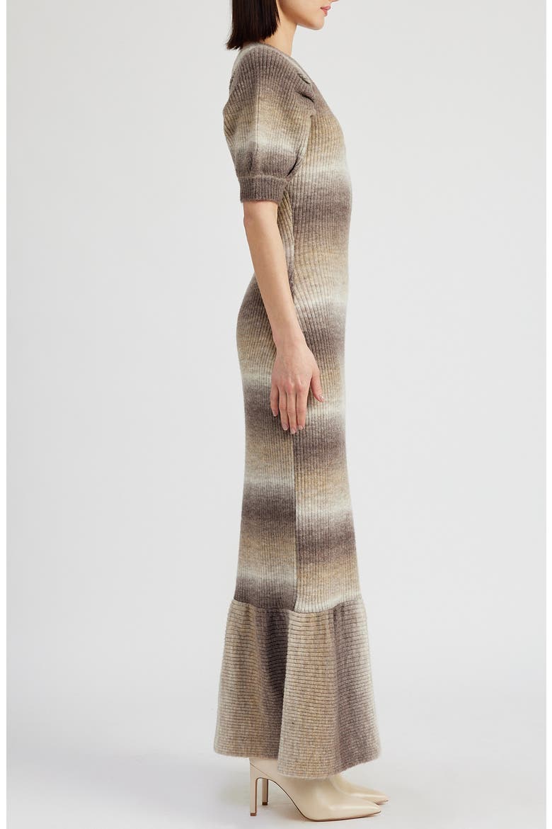 Greer Ombré Short Sleeve Sweater Dress, Alternate, color, BROWN OMBRE
