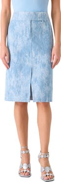 Akris punto Denim Jacquard Pencil Skirt