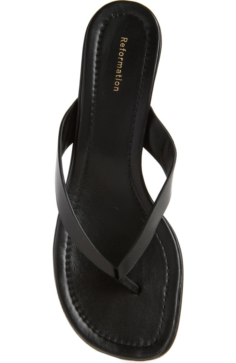 Reformation Jessie Block Heel Sandal, Alternate, color, Black Leather