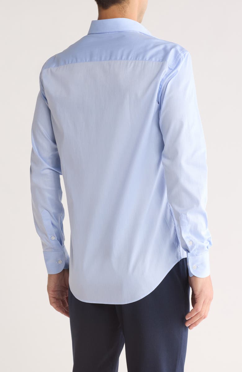 Armani Collezioni Pinstripe Stretch Dress Shirt, Alternate, color, Sky Blue