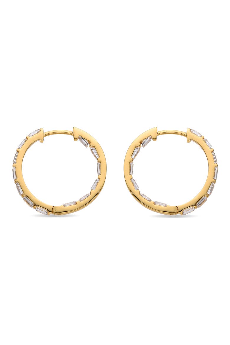 Soline Cubic Zirconia Hoop Earrings, Alternate, color, GOLD
