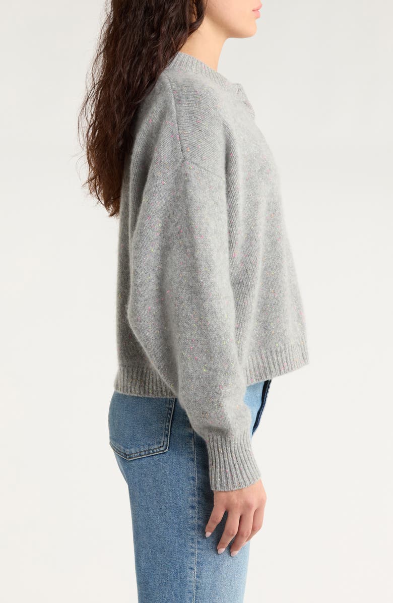 FRAME The Flecked Cashmere Cardigan, Alternate, color, Silver
