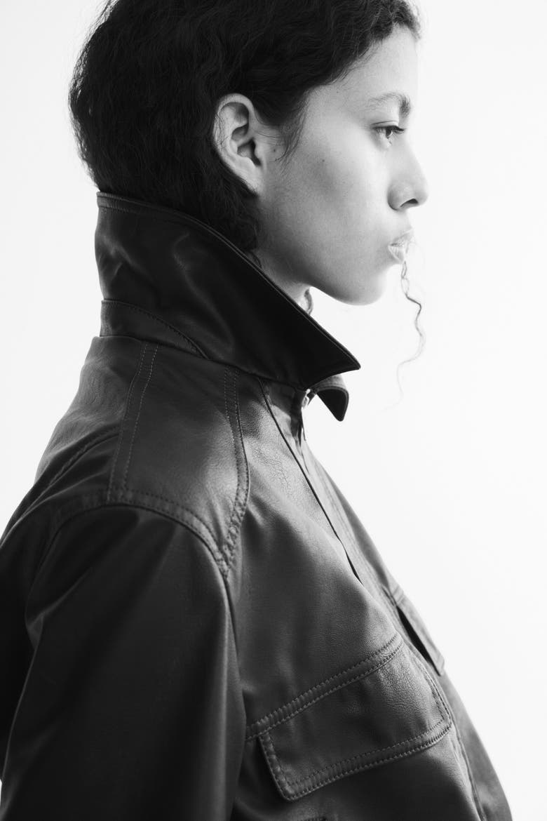 Oversized Coated Jacket, Alternate, color, Dark brown