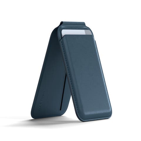 Vegan-Leather Magnetic Wallet Stand