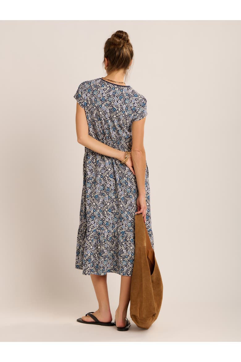 Lucia Tiered Midi Dress, Alternate, color, Navy