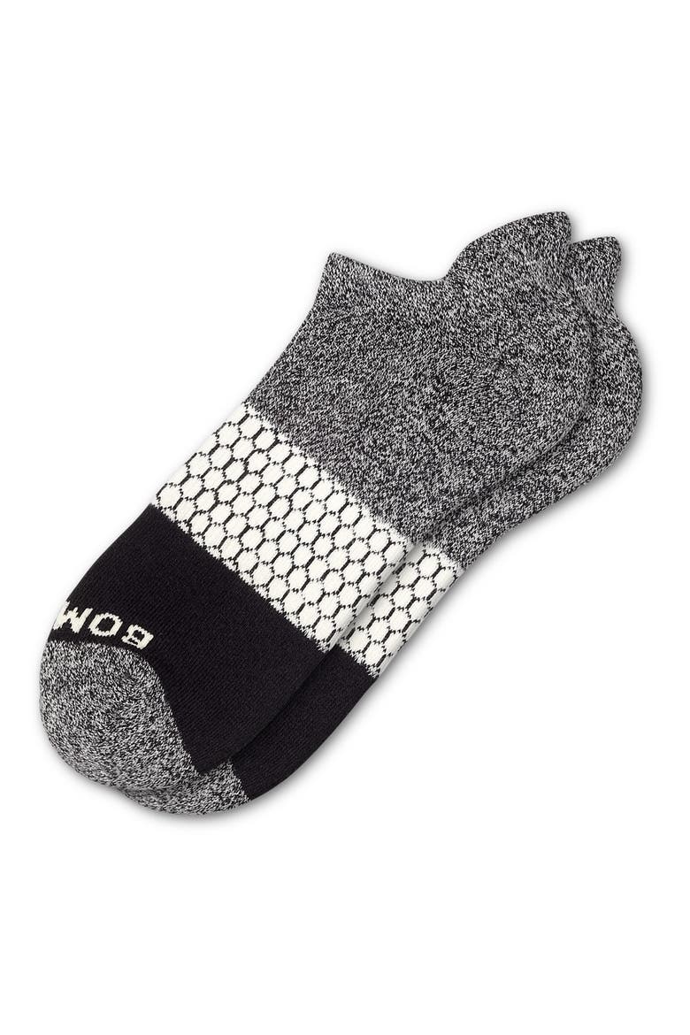 Tri-Block Ankle Socks, Main, color, DARK GREY / CREAM