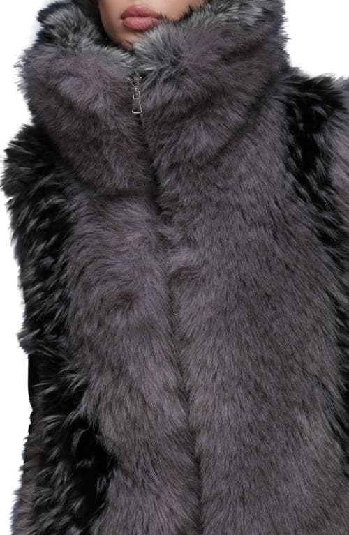 Avec Les Filles Convertible Collar Faux Fur Vest In Multi