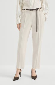 Brunello Cucinelli Comfort viscose couture twill slouchy trousers with monili