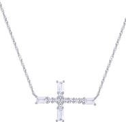 CANDELA JEWELRY Cubic Zirconia Sideways Cross Necklace