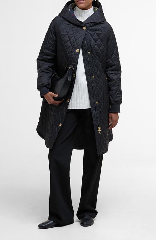 Barbour Hilary Longline Quilted Jacket In Black