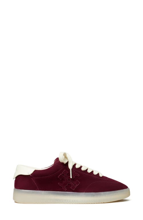 Tory Burch Phoenix Suede Sneakers In Burgundy