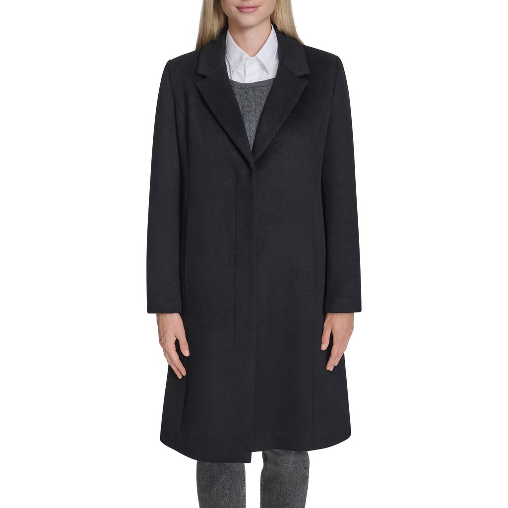 Cole Haan Slick Wool Blend Coat in Black at Nordstrom, Size 8