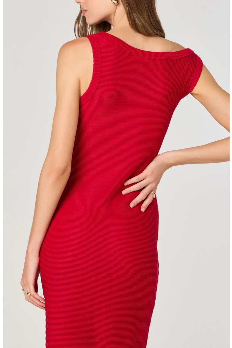 Asymmetric Knit Dress, Alternate, color, RED