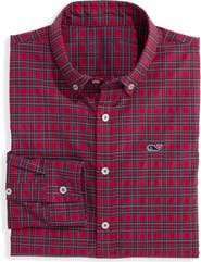 vineyard vines Kids' Skysail Gingham Performance Button Down Shirt