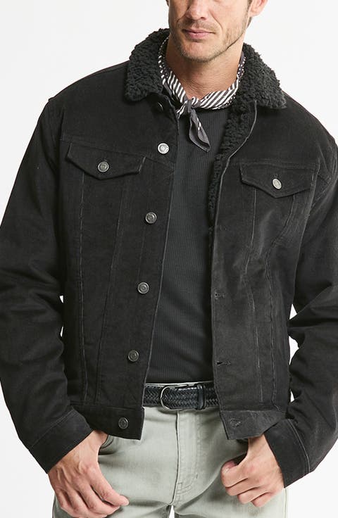 Faux Fur Lined Corduroy Trucker Jacket
