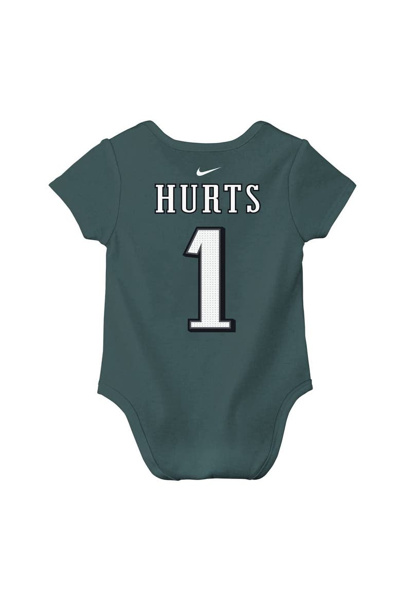 Newborn & Infant Nike Jalen Hurts Midnight Green Philadelphia Eagles Player Name & Number Bodysuit, Alternate, color, Green