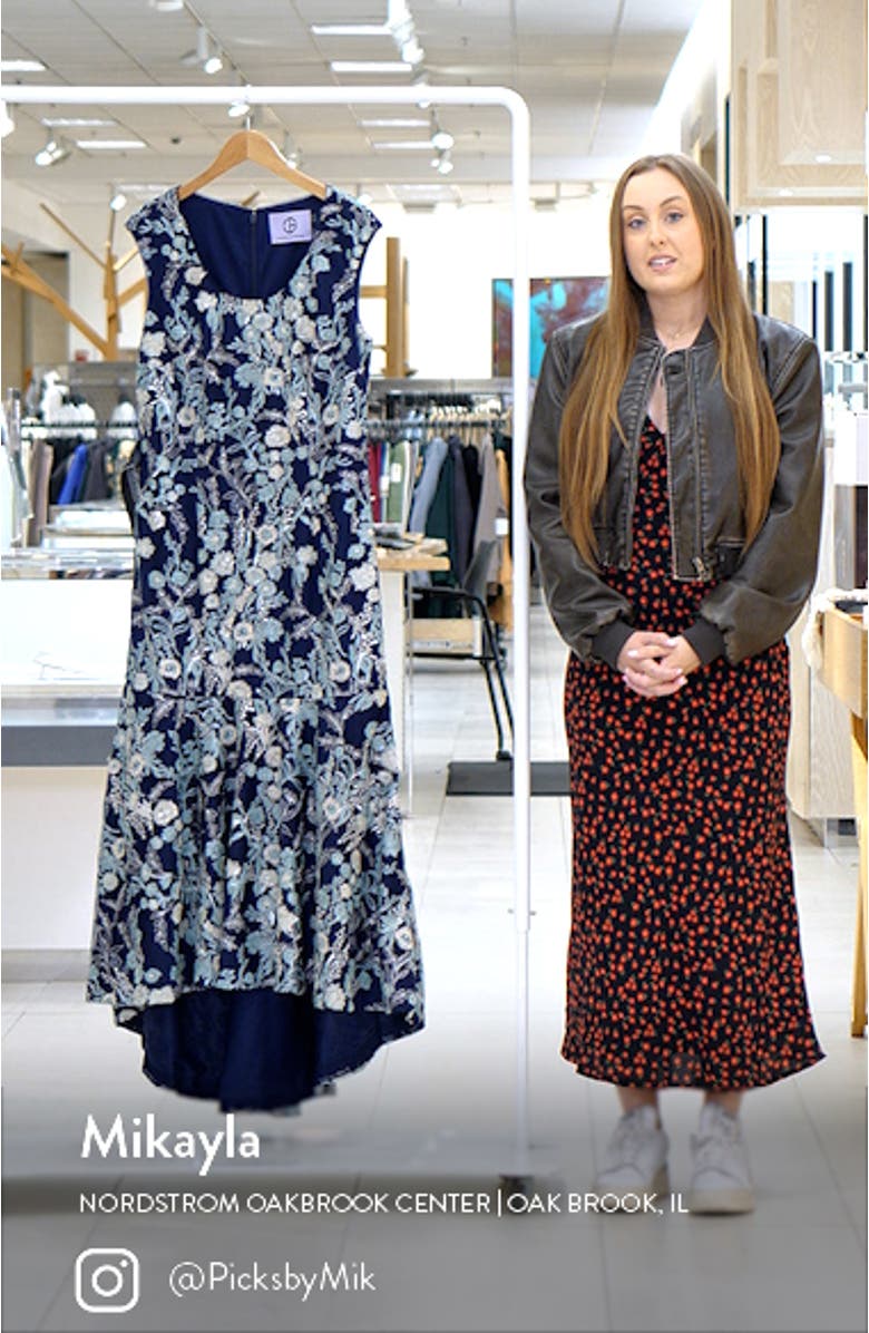 Rosaline Floral Embroidered High-Low Gown, sales video thumbnail