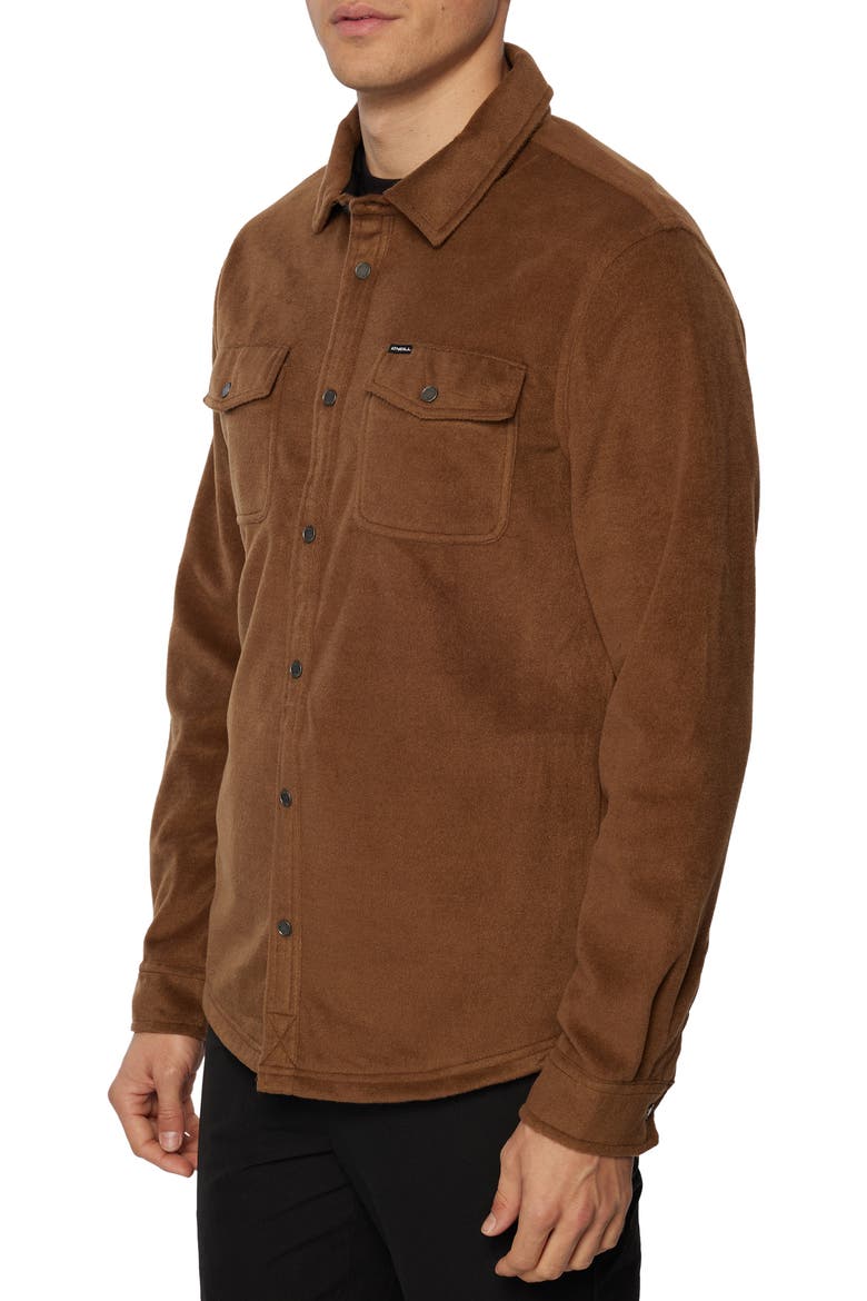 Glacier Fleece Shirt, Alternate, color, BROWN