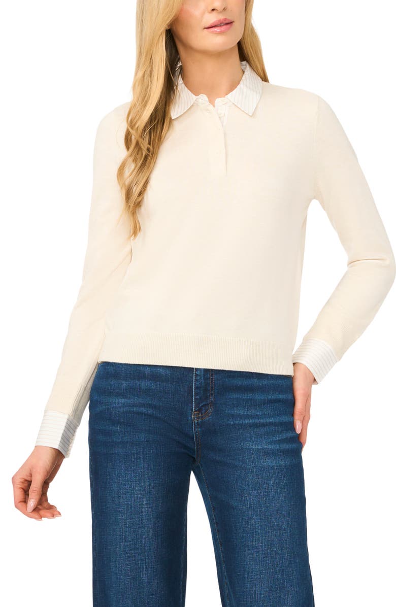 Halogen<sup>®</sup> Mixed Media Henley, Main, color, Oat