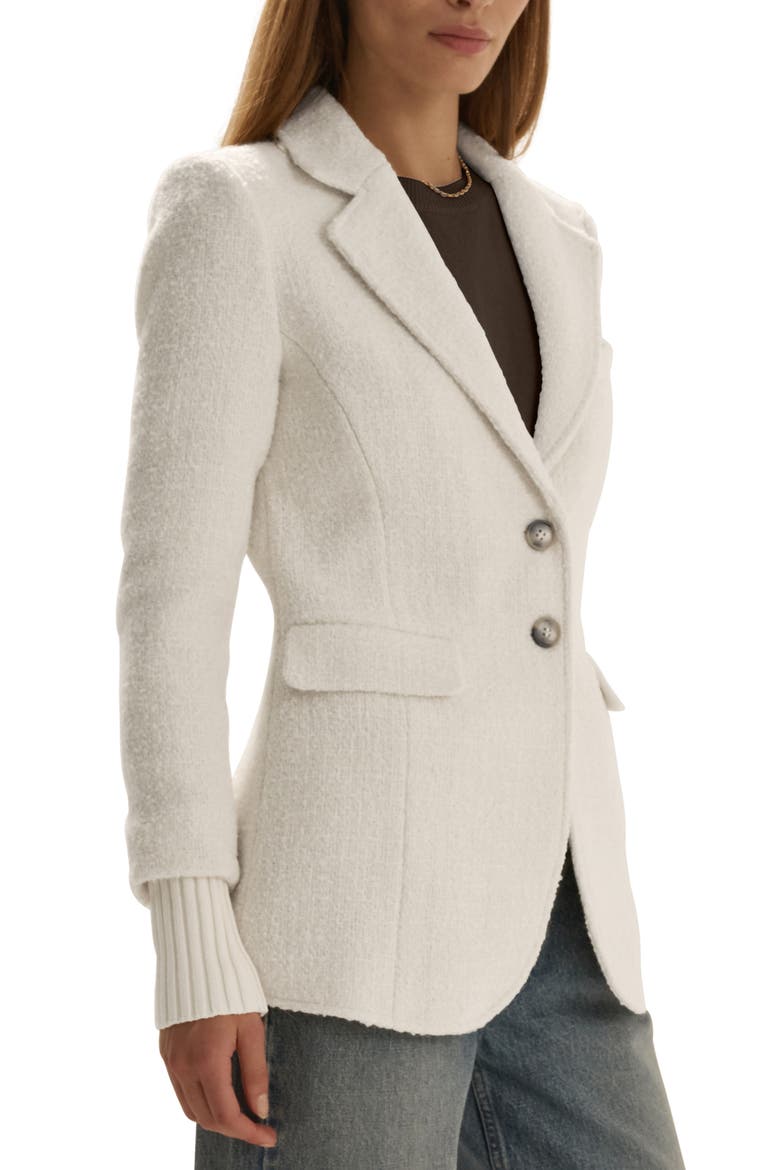 The City Layered Tweed Blazer, Alternate, color, WHITE BOUCLE