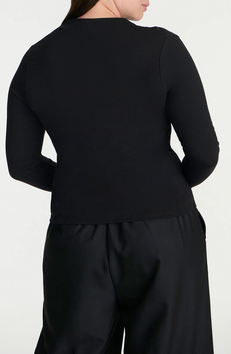 ELOQUII Funnel Neck Long Sleeve Jersey Top, Alternate, color, 