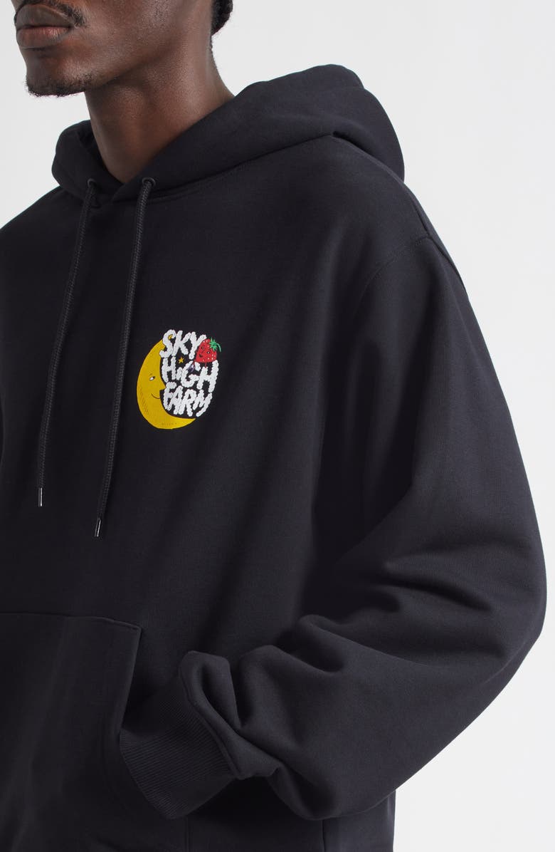 Sky High Farm Workwear Gender Inclusive Perennial SHF Logo Regenerative Cotton Graphic Hoodie, Alternate, color, Black