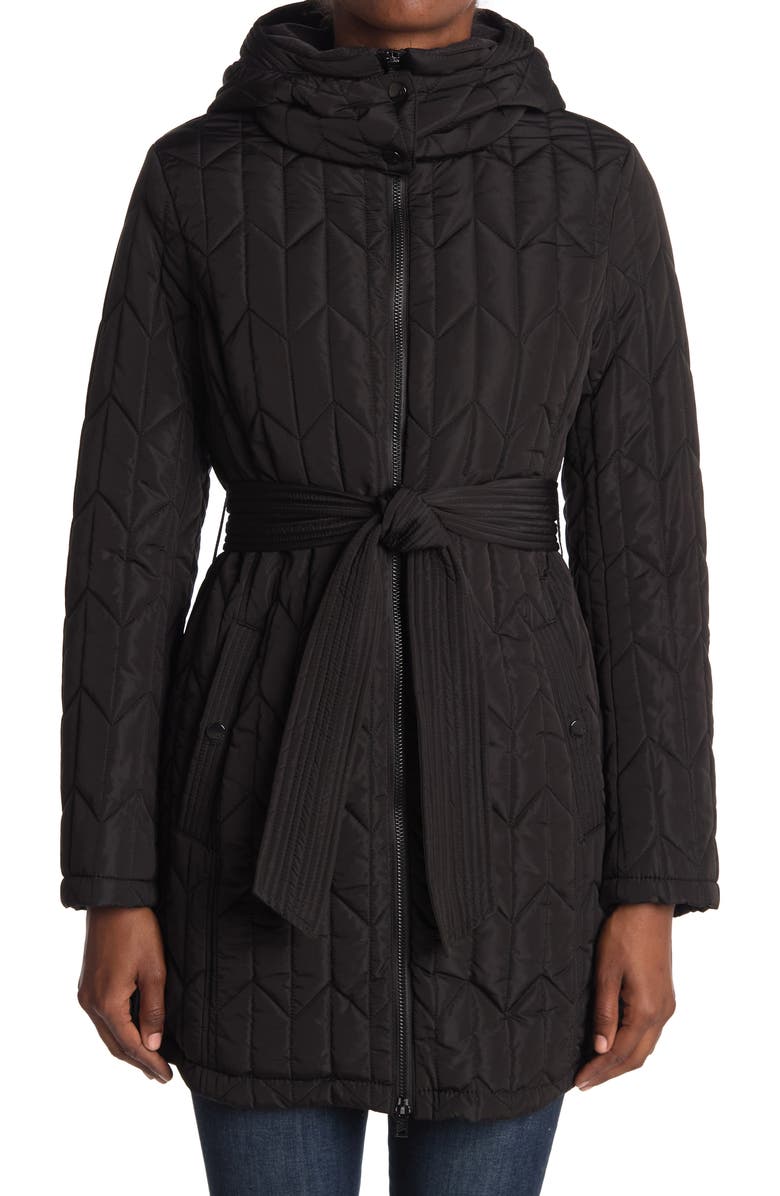 Andrew Marc Lyness Herringbone Quilted Belted Coat, Alternate, color,