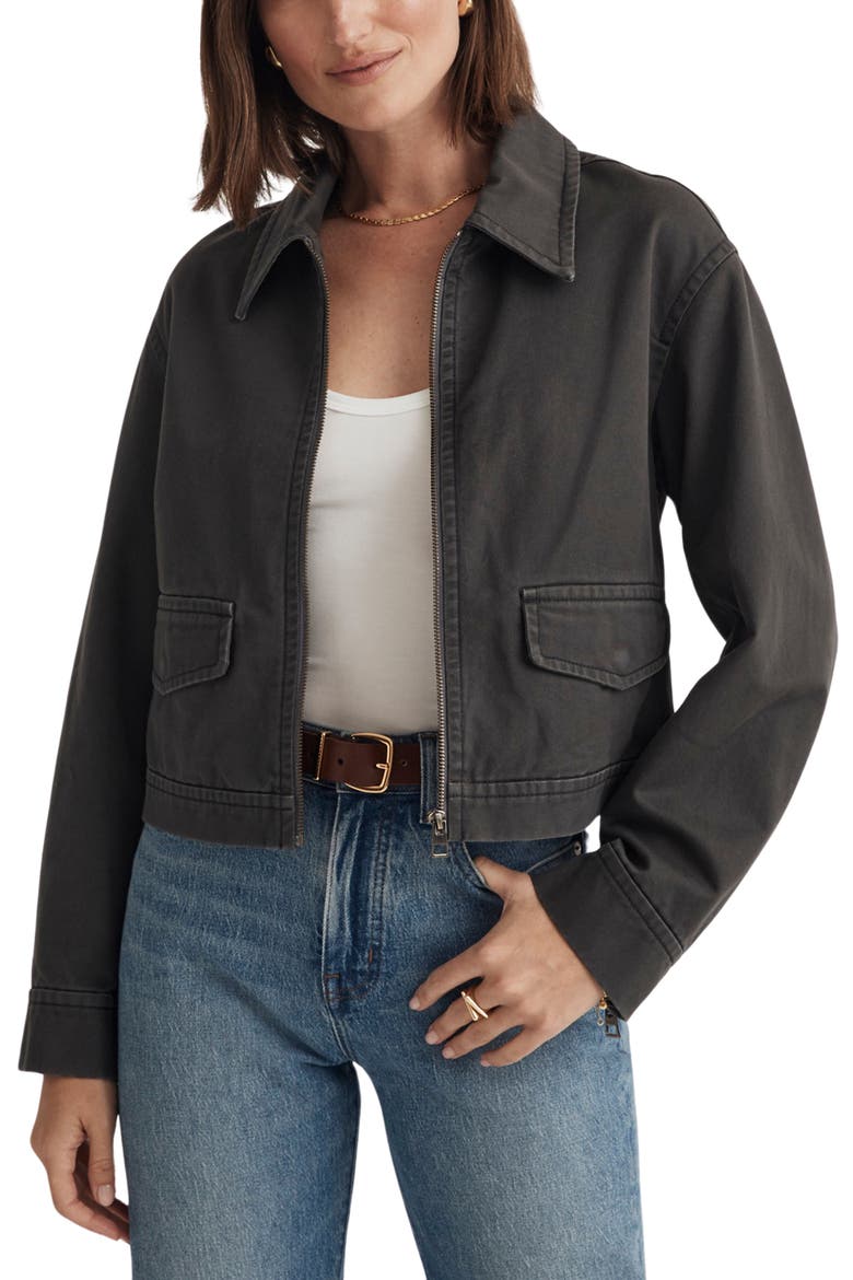 Crop (Re)generative Chino Utilitarian Jacket, Main, color, DARK PAVEMENT