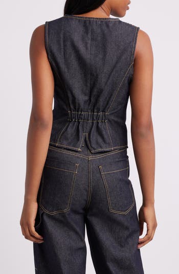 売れ筋商品|||スティーブ マデン カットソー トップス レディース Women's Selene Cotton Denim Vest Dark Indigo Steve Madden Selene Denim Vest | Nordstrom