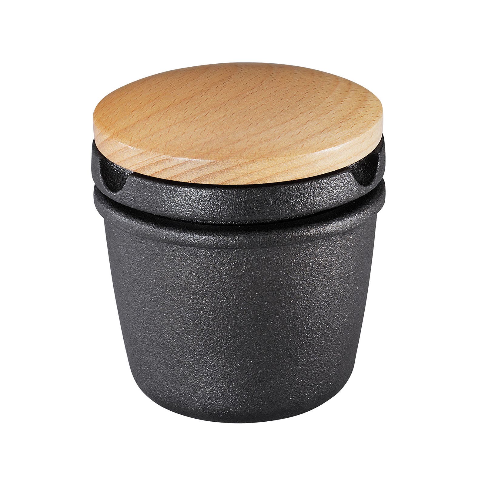 ZASSENHAUS Cast Iron Spice Grinding Set with Beechwood Lid, 3" Grinder, Black 