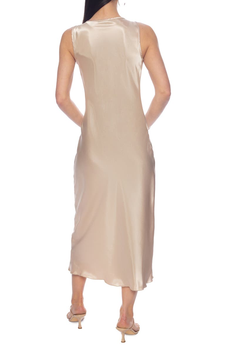 TASH AND SOPHIE Satin Cowl Neck Dress, Alternate, color, Champagne Gold
