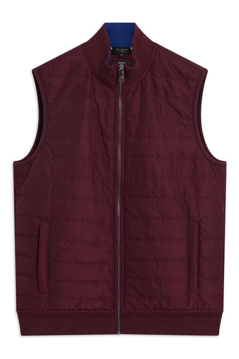 Pafavor Quilt Front Piqué Vest, Alternate, color, MAROON