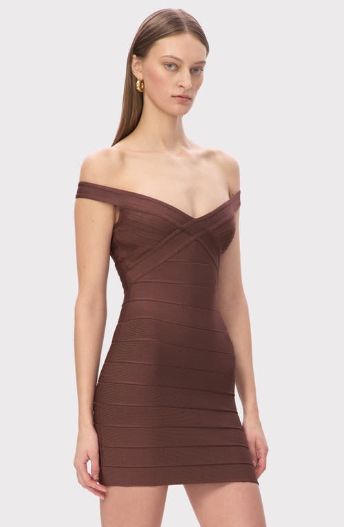 Herve Leger The Rachel Bandage Minidress In Brown