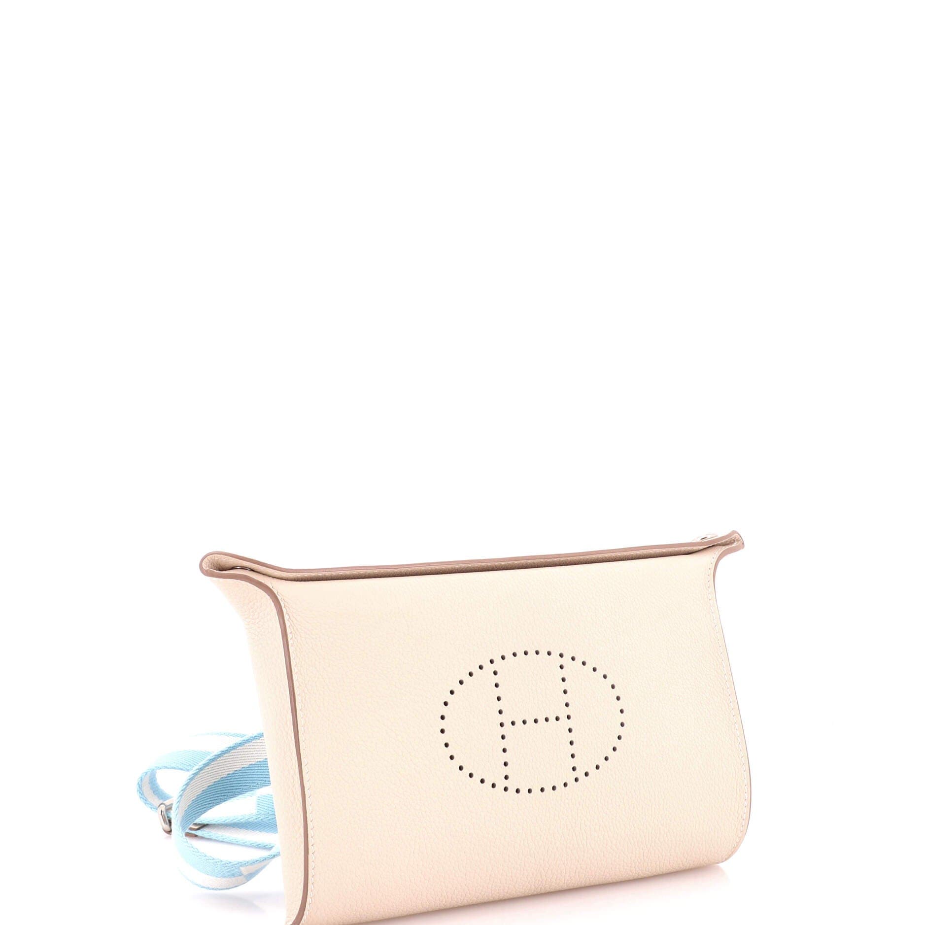 Videpoches Bag with Multicolor Strap Togo, Alternate, color, White