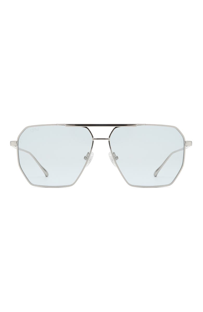 12PM STUDIOS London Metal Sunglasses, Main, color, Silver/Blue