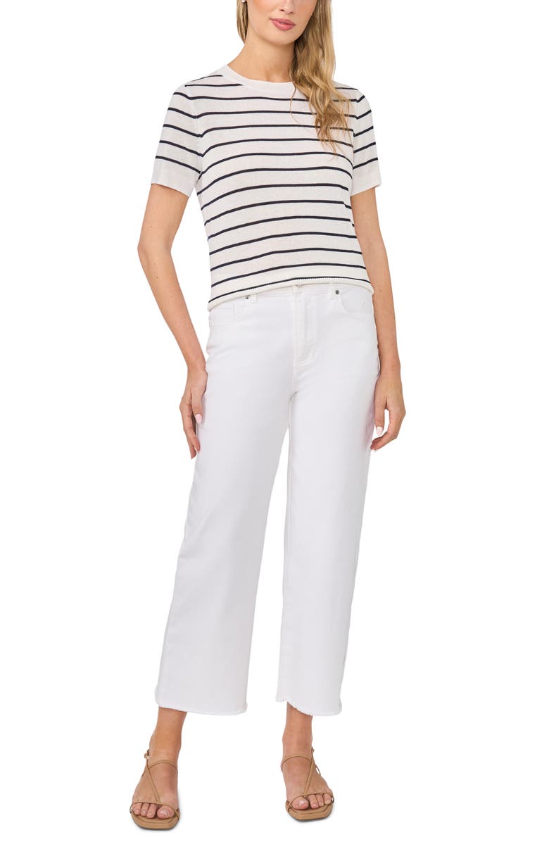 Halogen<sup>®</sup> Stripe Crewneck Sweater, Alternate, color, Bright White