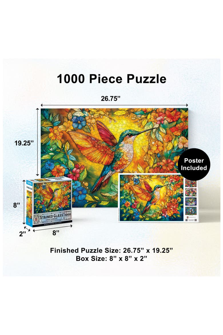 Glorious Hummingbird 1000 Piece Puzzle, Alternate, color, Multicolor