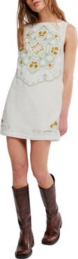 Free People Electric Garden Embroidered Minidress