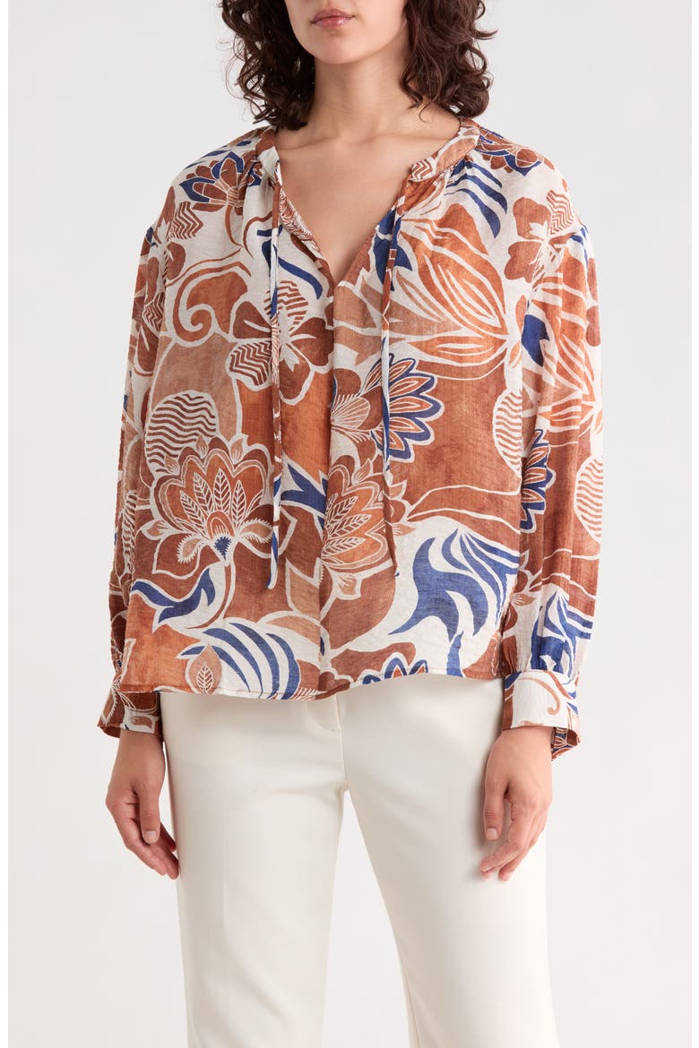 Petite Tie Front Top, Main, color, BONE WHITE