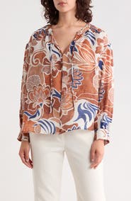Vince Camuto Petite Tie Front Top