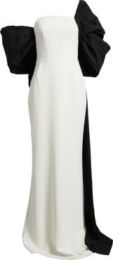Marchesa Notte Cape Back Column Gown